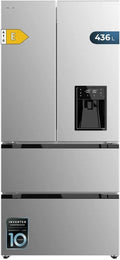 R¨¦frig¨¦rateur Cong¨¦lateur 4 Portes Cecotec Bolero Inox 436L avec Distributeur d'Eau et Technologie No Frost