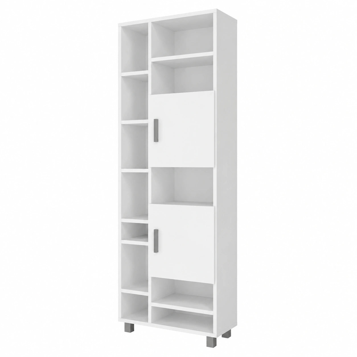 Meuble de Salle de Bain Blanc avec Compartiments Modulables pour Rangement