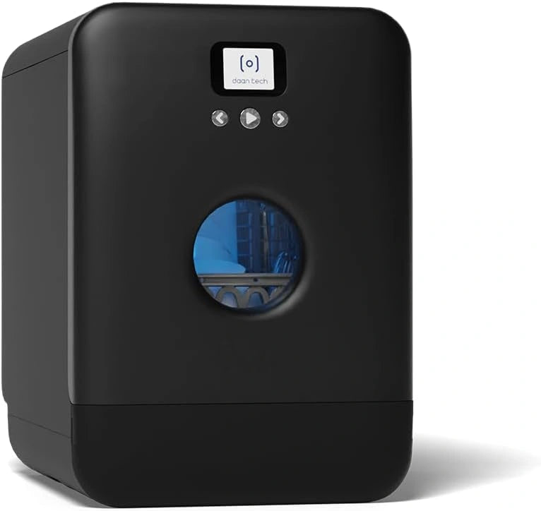 Mini Lave-vaisselle DAAN TECH Bob - Compact et ¨¦coresponsable, Pose Libre avec R¨¦servoir Portable - Noir, Compatible Assiettes 29 cm