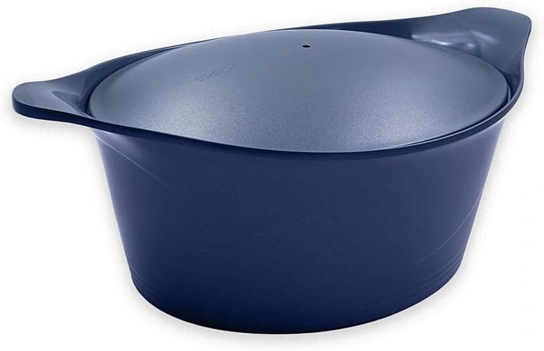 Cookut - Cocotte en fonte 33 cm avec poign¨¦e en m¨¦tal et manique - Couleur Myrtille