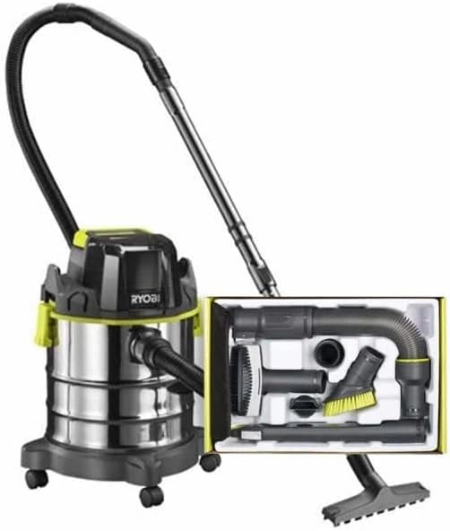 RYOBI Aspirateur 18V One Plus Eau et Poussi¨¨re - Outil Seul avec 6 Accessoires pour Voiture