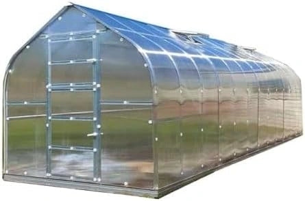 Serre de Jardin 15m2 avec Fondation, Polycarbonate 6 mm et Lucarnes Automatiques