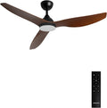 Ventilateur de Plafond Silencieux Noir avec Lumi¨¨re Effet Bois, T¨¦l¨¦commande, 40 W, 132 cm, 6 Vitesses, Mode ¨¦t¨¦/Hiver