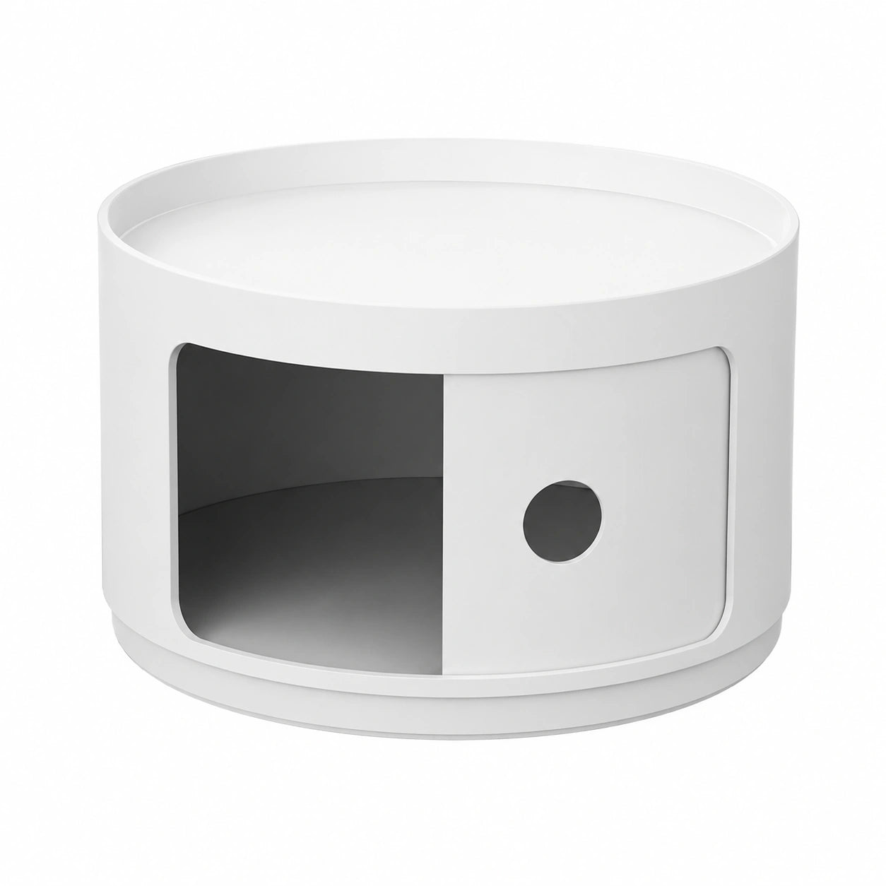 Conteneur de rangement rond 1 élément, Blanc