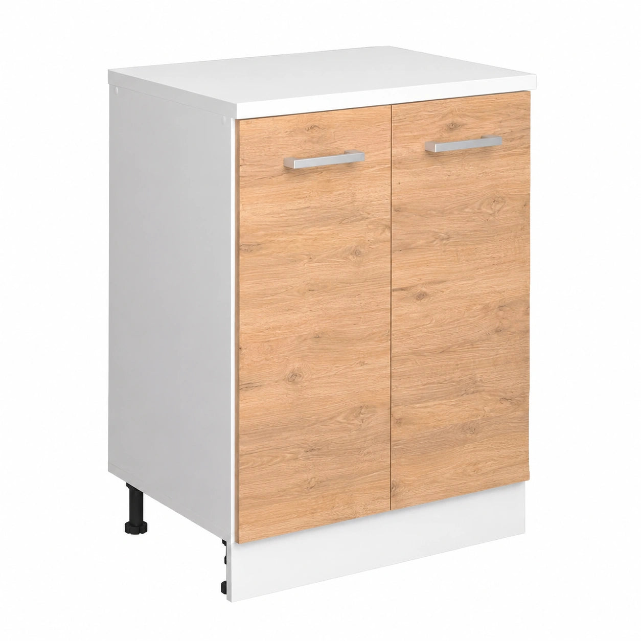 Meuble de rangement pour combles, chêne doré et blanc, 2 portes