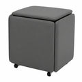 Tabouret multifonction à roulettes avec surface en PU pour intérieur