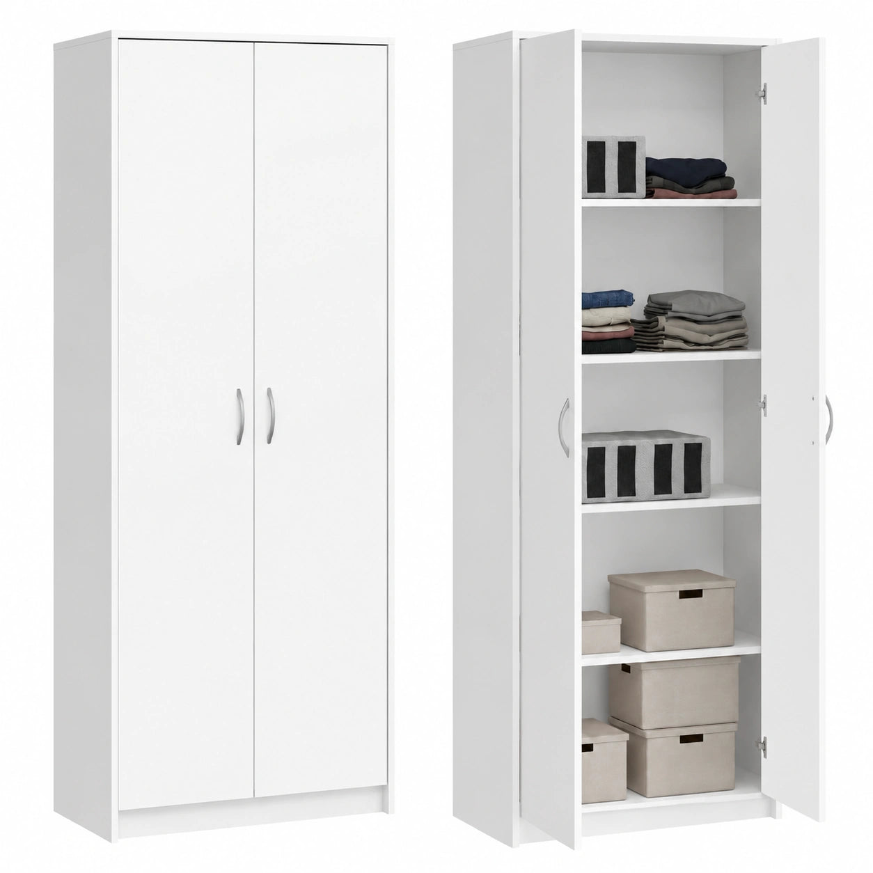 Armoire de rangement multifonctionnelle avec étagères et portes