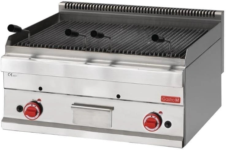 Grill au Gaz avec Pierre de Lave en Fonte - Design Moderne - Argent