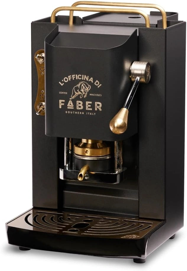 Machine ¨¤ Caf¨¦ Faber Pro Total Deluxe en Laiton, Compatible Dosettes ESE 44 mm, Noir