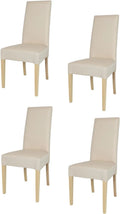 Ensemble de 4 chaises Chiara en bois de h¨ºtre naturel avec tissu ivoire
