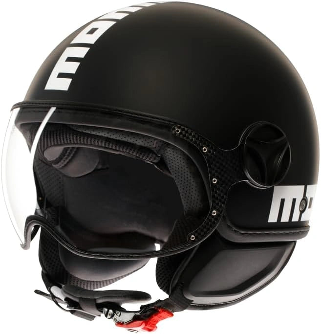 Casque Jet Ouvert Noir Mat/Blanc pour Moto et Scooter - MOMODESIGN FGTR CLASSIC E2206 Taille L