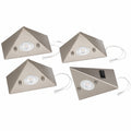 Lot de 4 lampes encastrées sous meuble avec LED 4x 4,8W 3000K blanc chaud