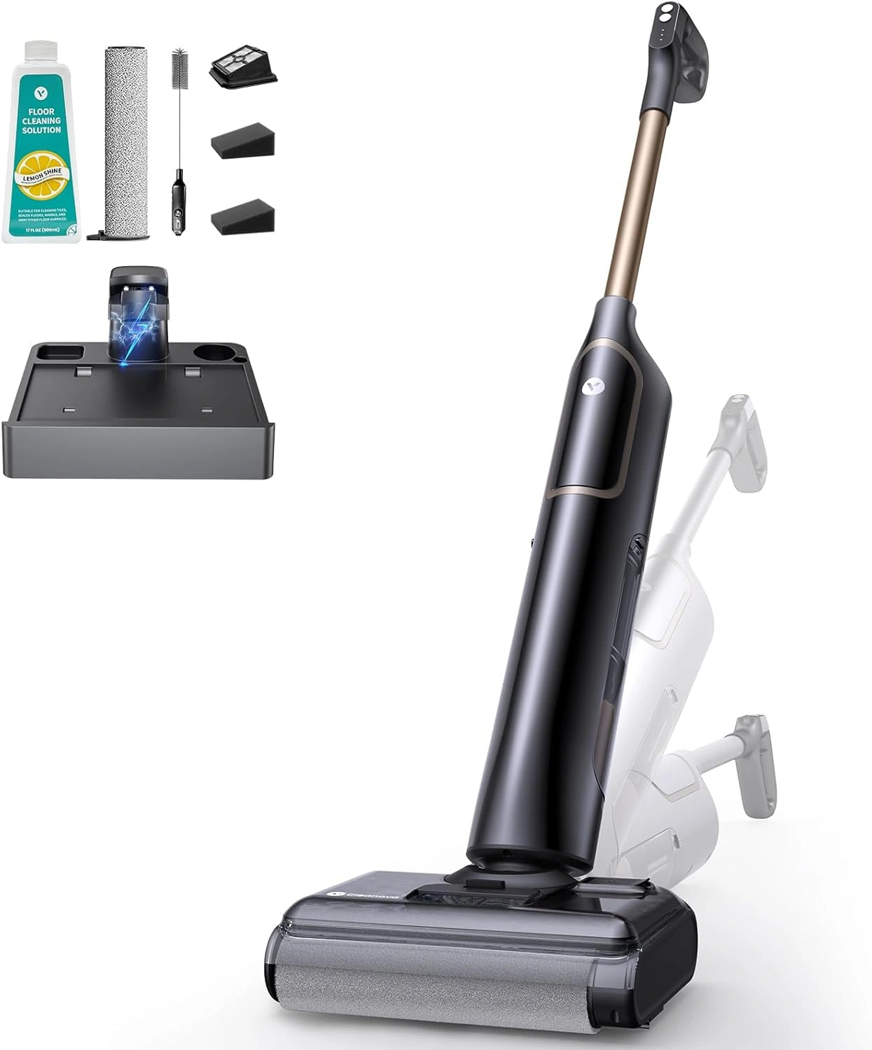 Aspirateur Balai Vexilar X7 Sans Fil 8000Pa avec Fonction Laveur, 180¡ã Pliable, Modes Multiples et Auto-Nettoyage, R¨¦servoir 800ml, Syst¨¨me Anti-Enchev¨ºtrement pour Sols et Moquettes, Inclus Liquide Nettoyant
