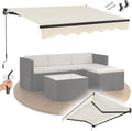 Store Banne Articul¨¦ 400x300 cm, Protection UV40+, D¨¦perlant, R¨¦glable, pour Terrasse et Balcon - Beige