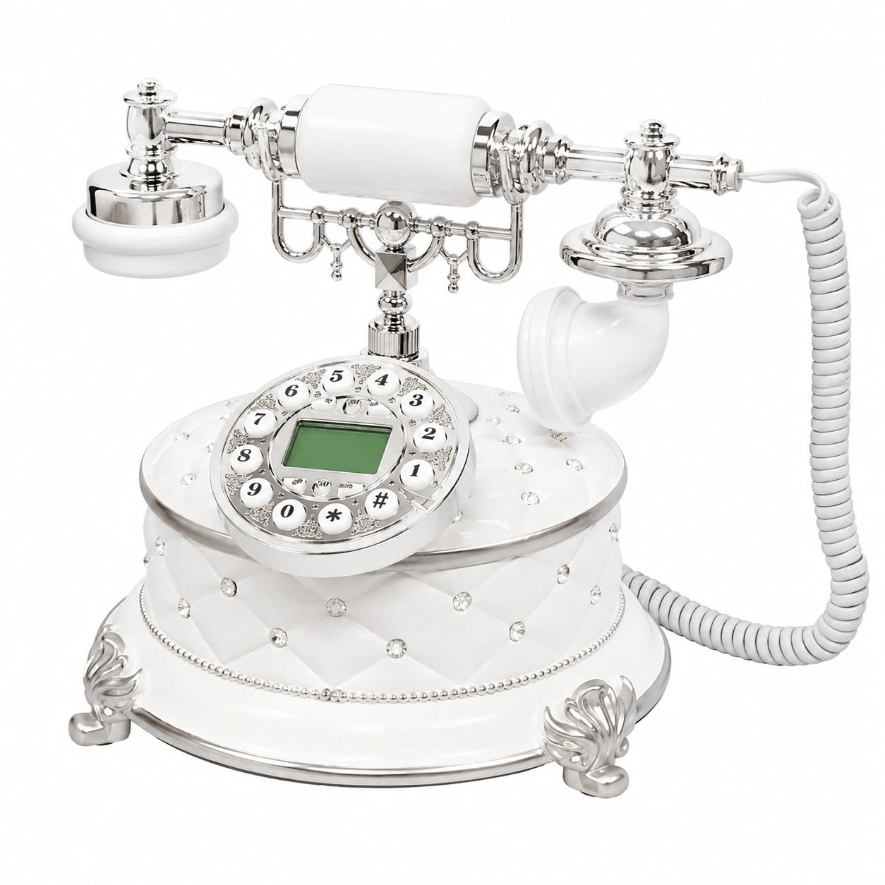 Téléphone sans fil rétro avec touches nostalgiques pour maison