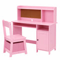 Bureau d'enfant en bois avec espace de rangement (Rose)