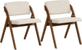 Ensemble de 2 chaises pliantes cuisine avec pieds en bois et rembourrage - Noyer