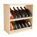 Range-bouteilles modulable en bois pour 18 bouteilles, empilable, style naturel
