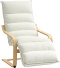 Fauteuil Moderne en Bouleau avec Repose-Pieds R¨¦glable pour Salon