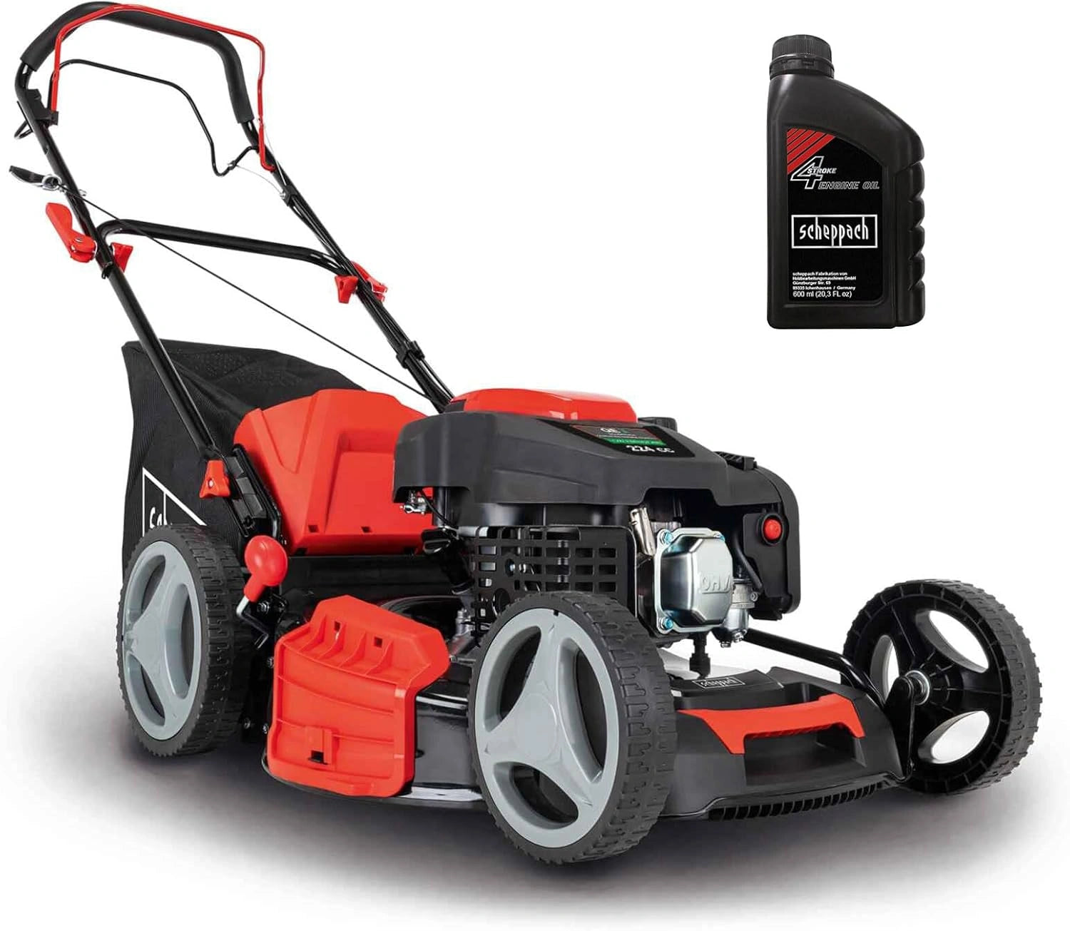 Tondeuse ¨¤ Gazon Essence Scheppach MS230-53 - 6 CV, 4400 W, Largeur 53 cm, Jusqu'¨¤ 1800 m2, R¨¦glable en Hauteur, Bac 65 L, Mulching, Huile Fourni