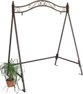 Structure de balancelle en fer marron robuste pour jardin
