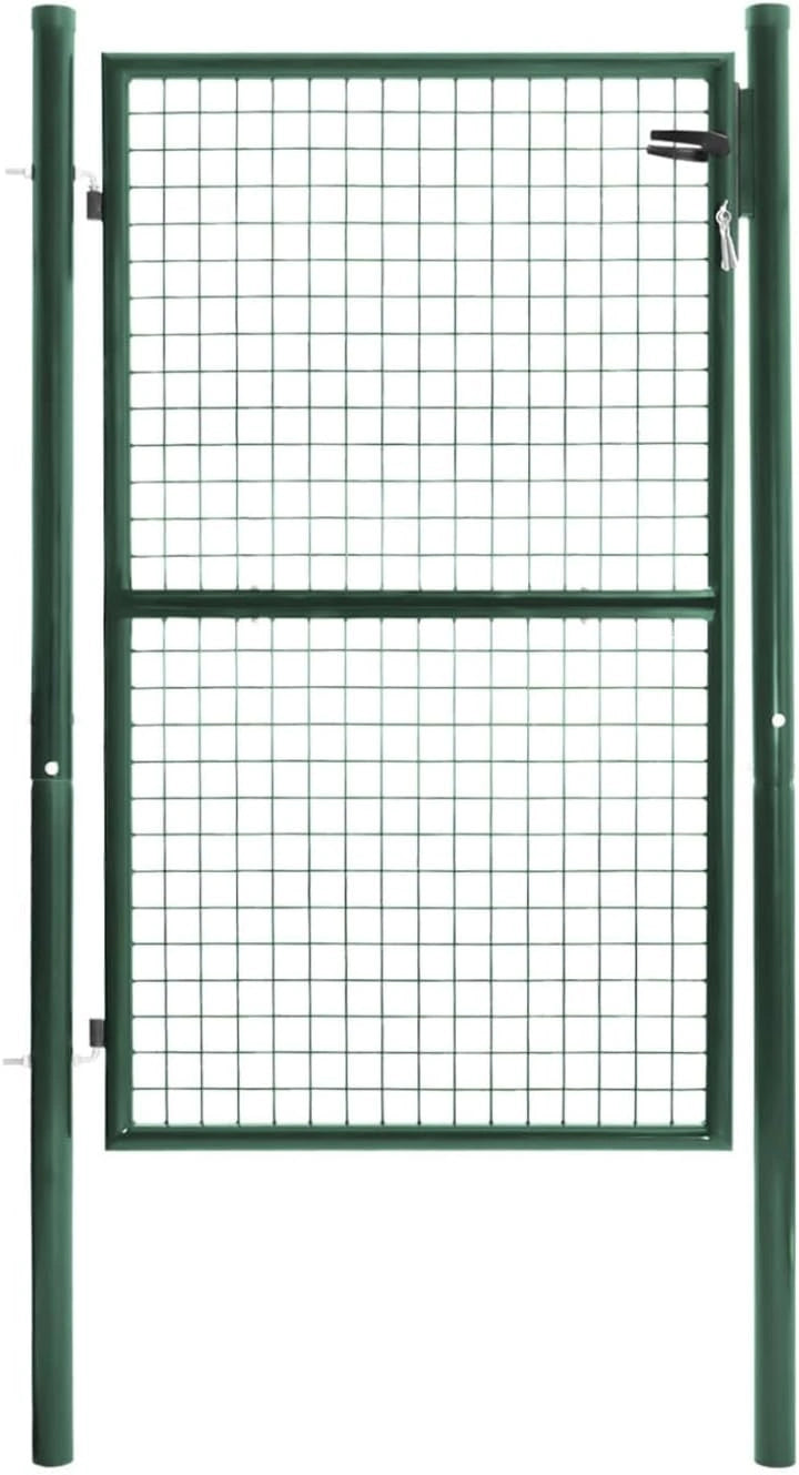 Portillon de Jardin en Acier Vert avec Serrure 105 x 150 cm