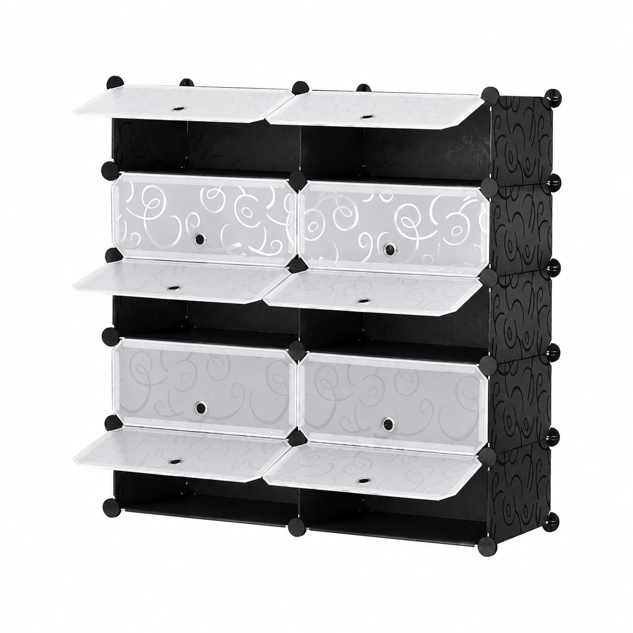 Penderie Modulable 10 Cubes avec Portes pour Rangement Varié