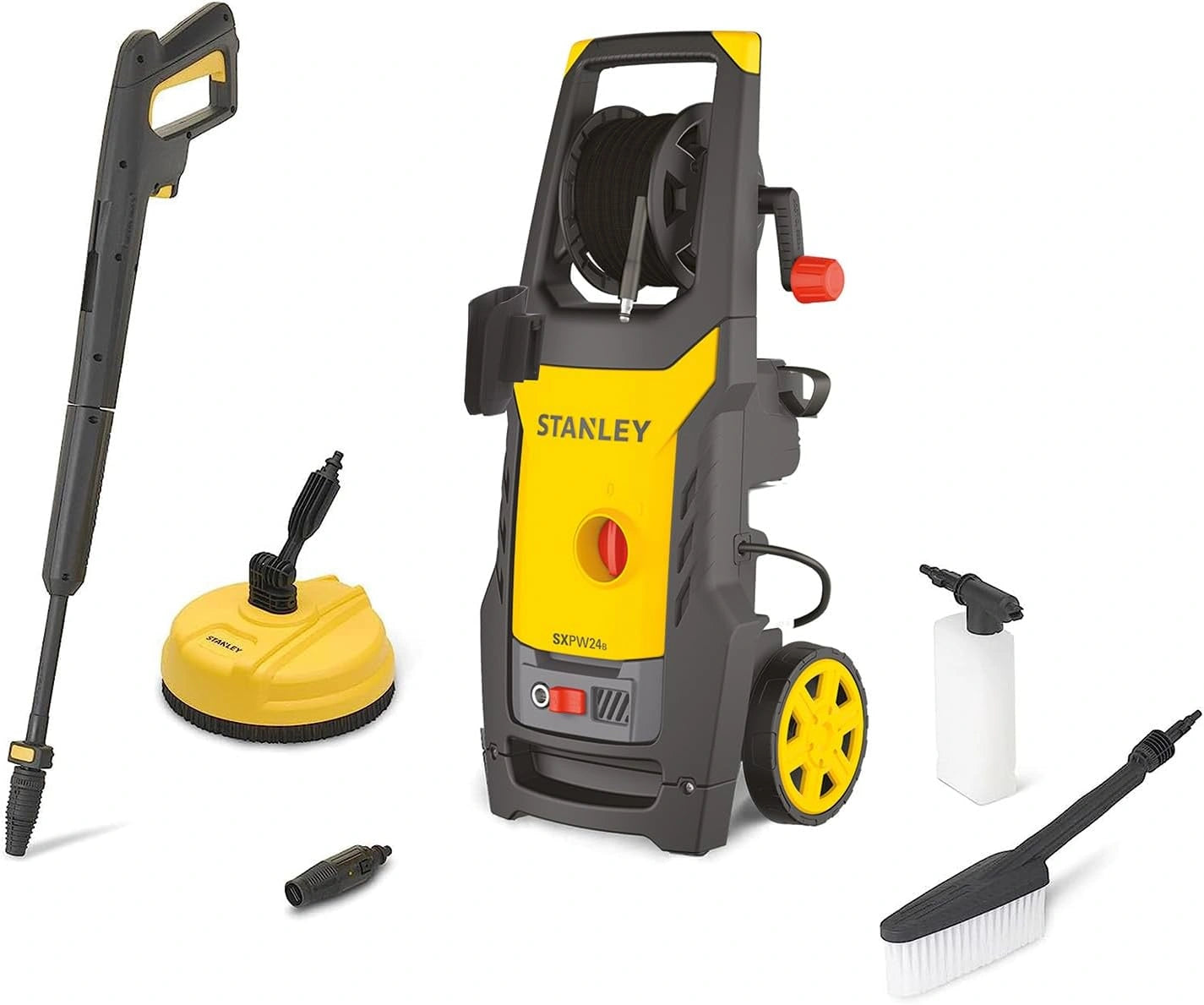 Nettoyeur Haute Pression Stanley 1900 W pour Ext¨¦rieur et V¨¦hicules - 150 Bar, 440 l/h, Accessoires Inclus