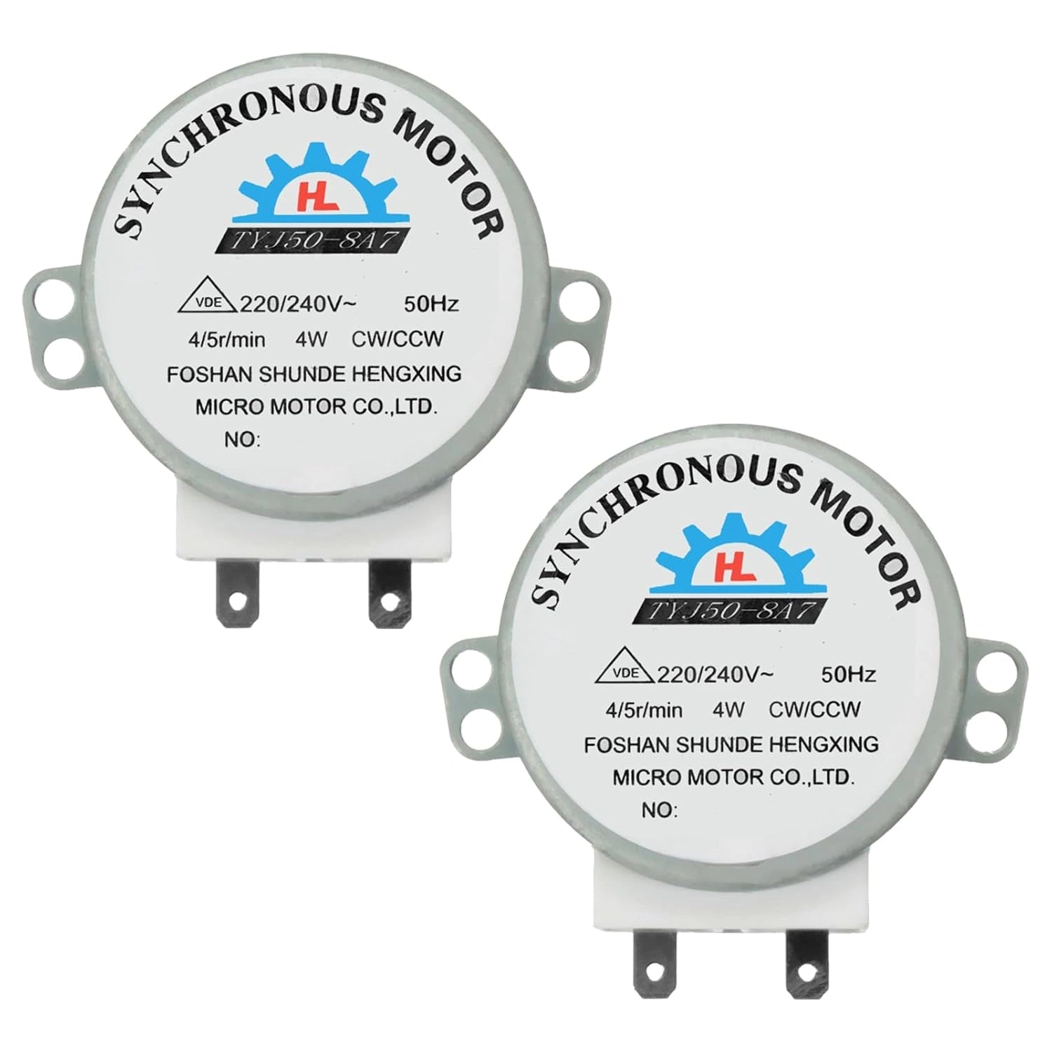 Moteur Synchrone 220V-240V 4W pour Micro-Ondes et Appareils ¨¦lectriques, 2 Pi¨¨ces