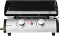 Plancha ¨¤ Gaz 2 Br?leurs Porthos 5KW - Barbecue Ext¨¦rieur en Acier Inoxydable