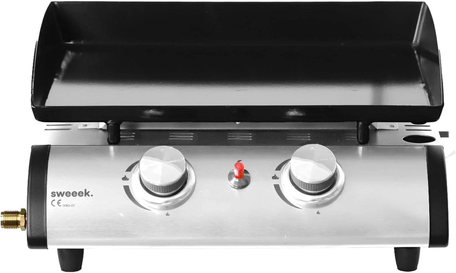 Plancha ¨¤ Gaz 2 Br?leurs Porthos 5KW - Barbecue Ext¨¦rieur en Acier Inoxydable