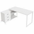 Bureau d'angle réversible en L avec rangement et ports USB