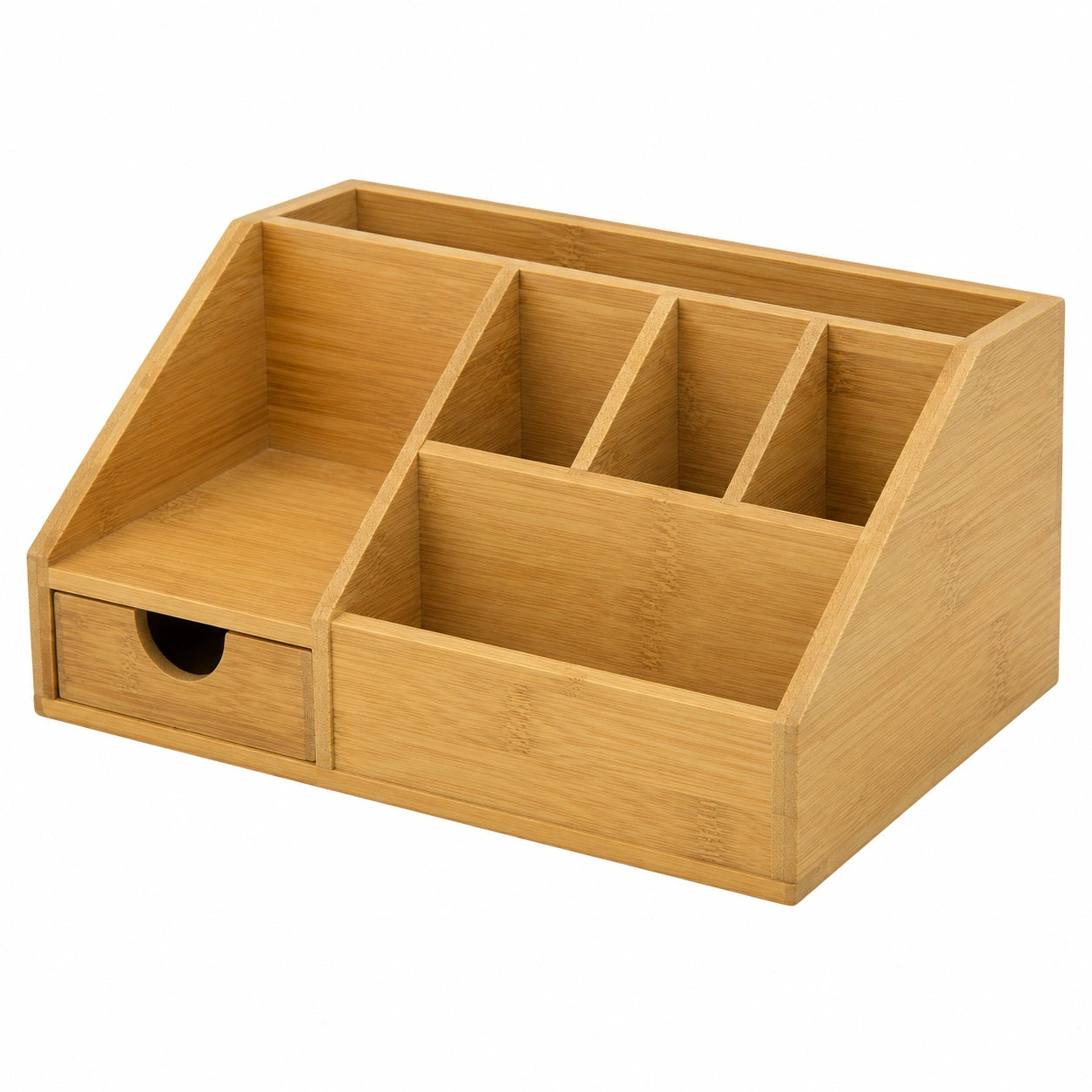 Organiseur multifonction en bambou pour bureau