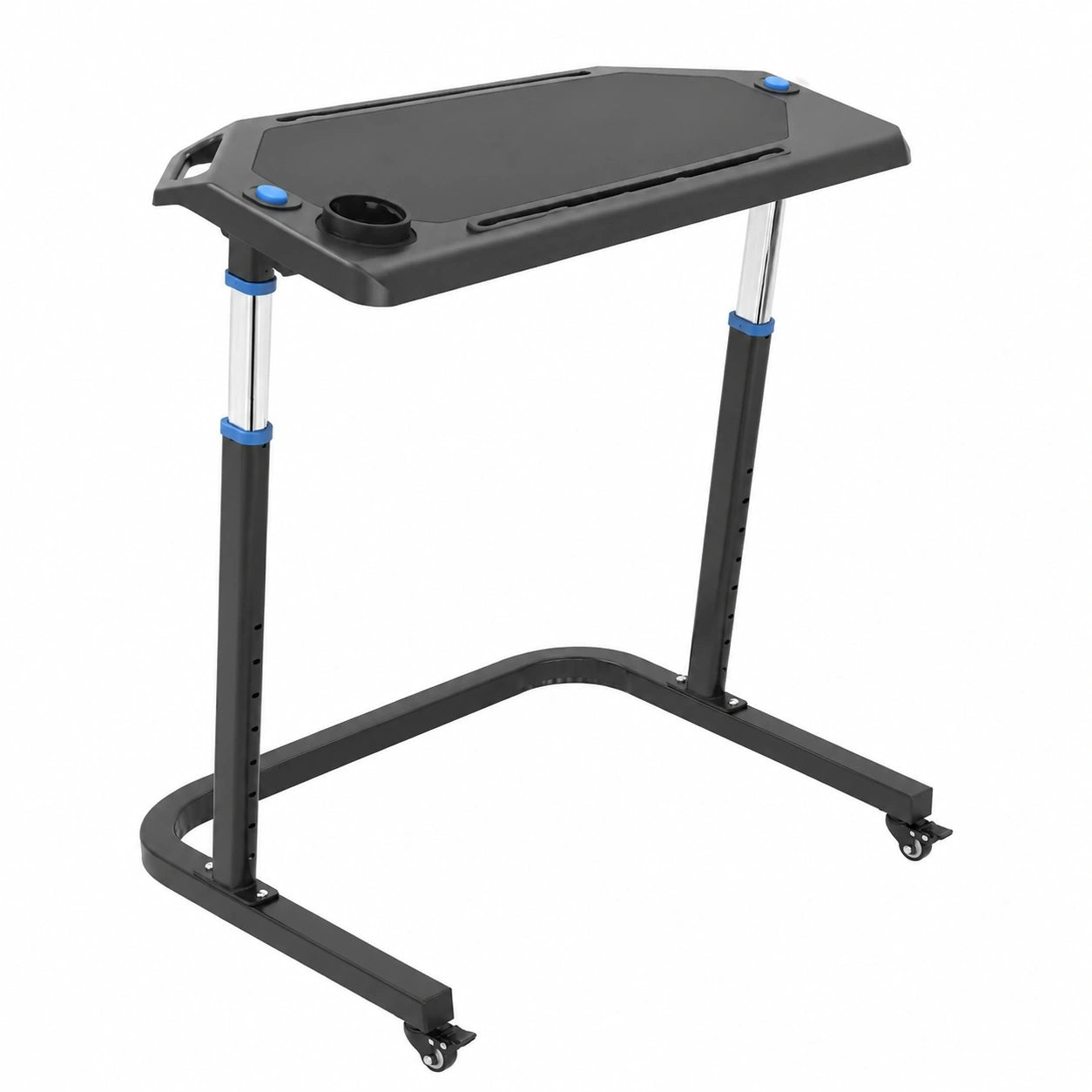 Support de bureau ajustable pour vélo et fitness, avec portes-tasses et doubles emplacements