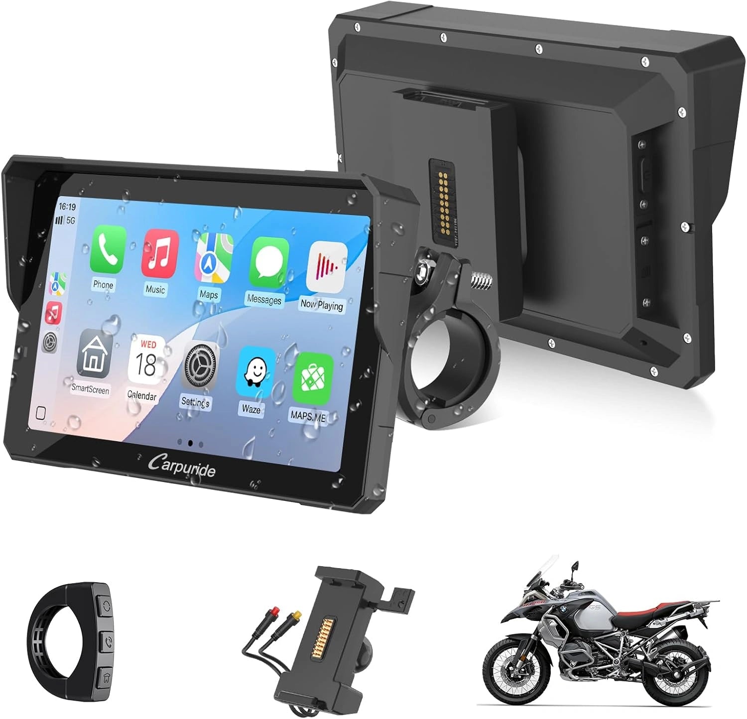 ¨¦cran Tactile 7 pouces ¨¦tanche pour Moto avec CarPlay et Android Auto Sans Fil