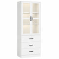 Armoire de Rangement LED Moderne avec Portes et Tiroirs
