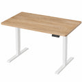 Bureau assis-debout réglable avec ports USB, 100 x 60 cm, chêne