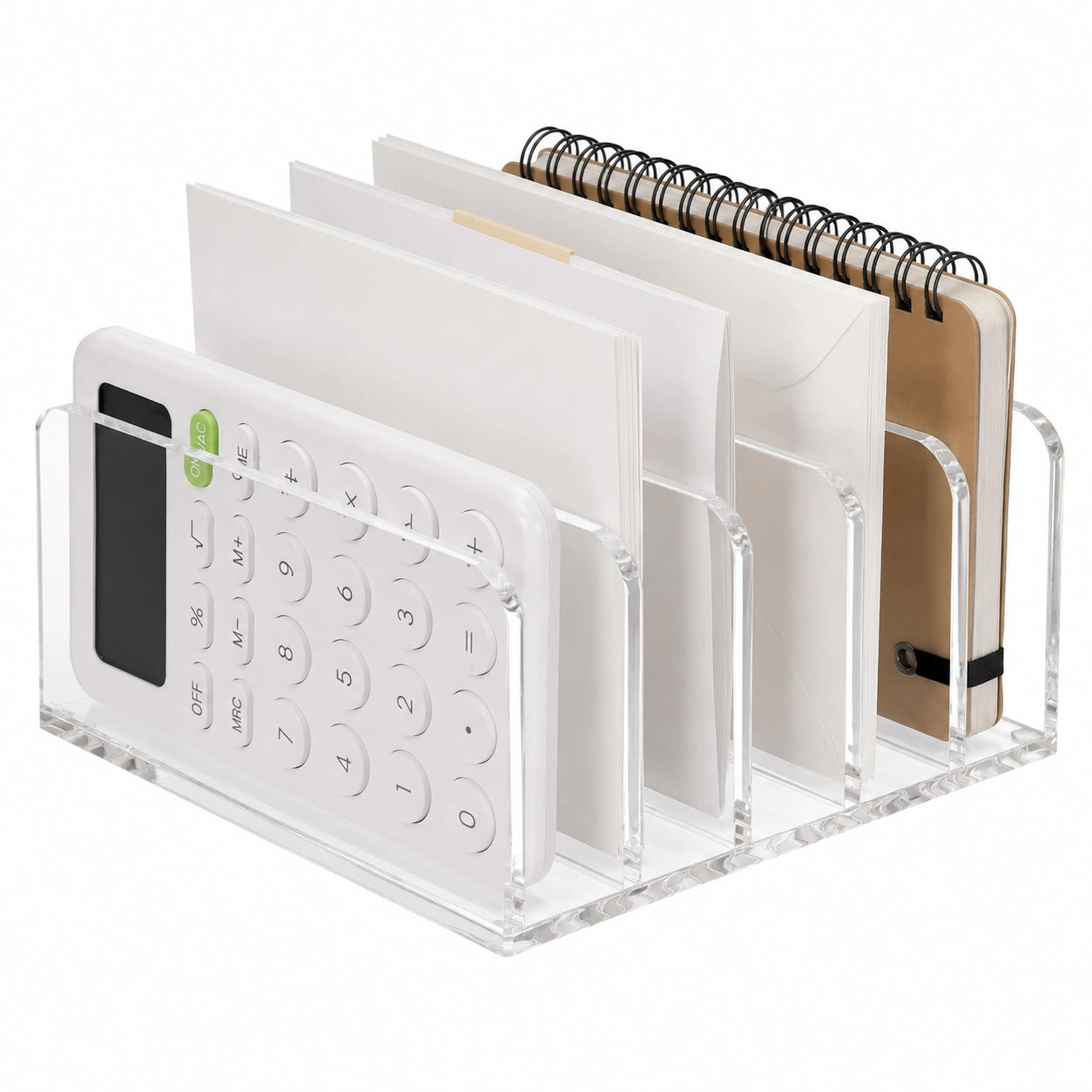 Organiseur de bureau transparent 5 compartiments pour documents