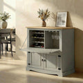 Buffet Mexicain en Bois Massif pour Vins et Spiritueux avec Porte-verres