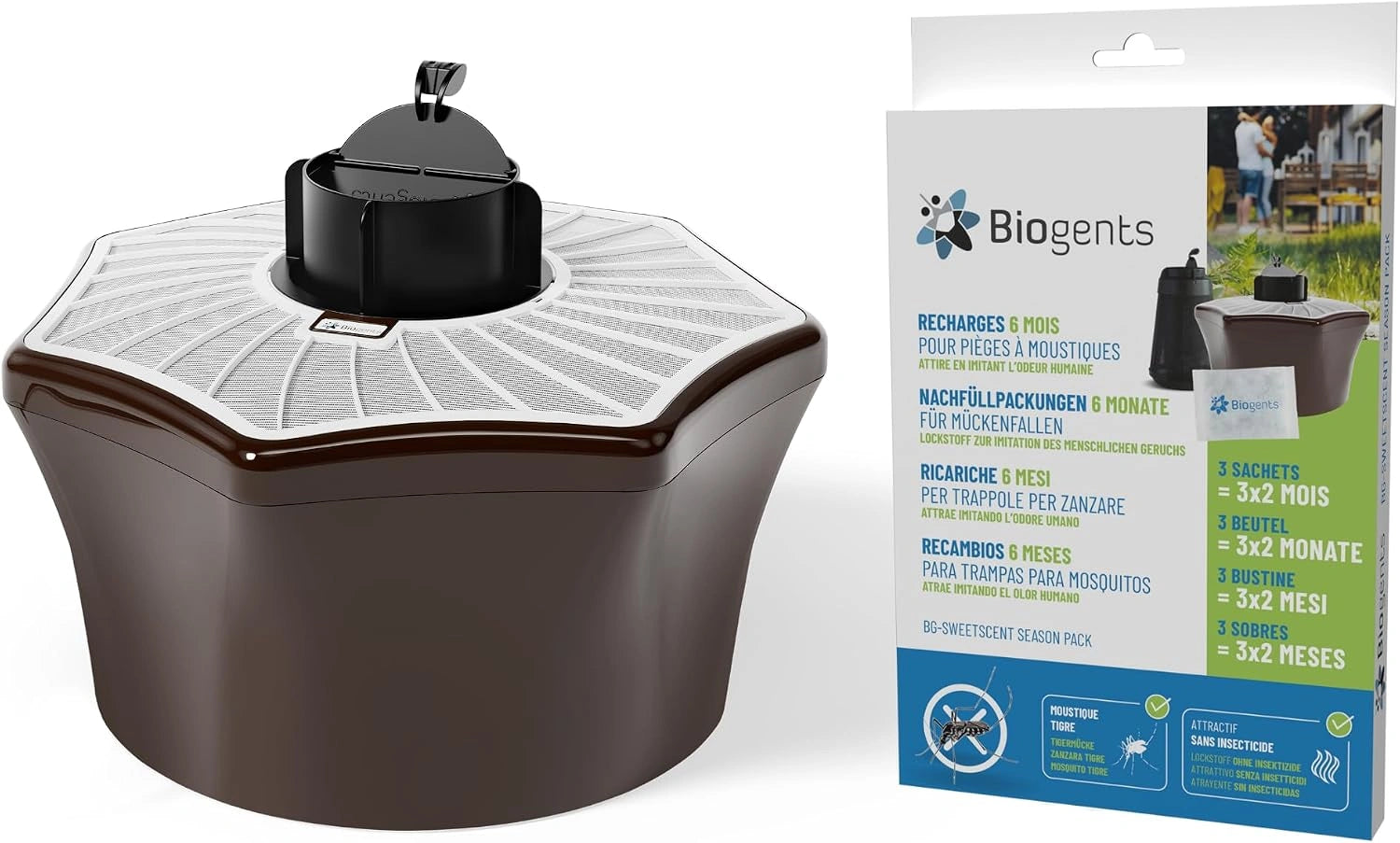 Pi¨¨ge Anti-Moustiques Tigres Biogents avec Recharge 6 Mois - Pack Ext¨¦rieur