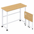 Bureau pliable avec roulettes, hauteur ajustable, ergonomique et compact