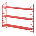 Étagère Murale Modulable à 3 Niveaux Rouge