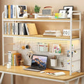 ¨¦tag¨¨re de Bureau ¨¤ 3 Niveaux en Bois et M¨¦tal, Rangement Ajustable pour Bureau ou Dortoir, 90 cm