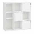 Étagère de Rangement 8 Casiers avec Portes Blanc