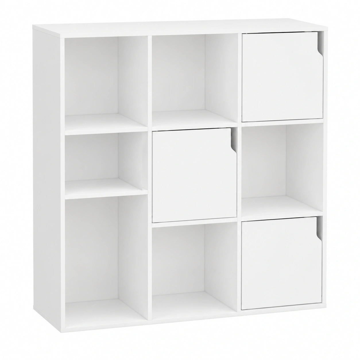 Étagère de Rangement 8 Casiers avec Portes Blanc
