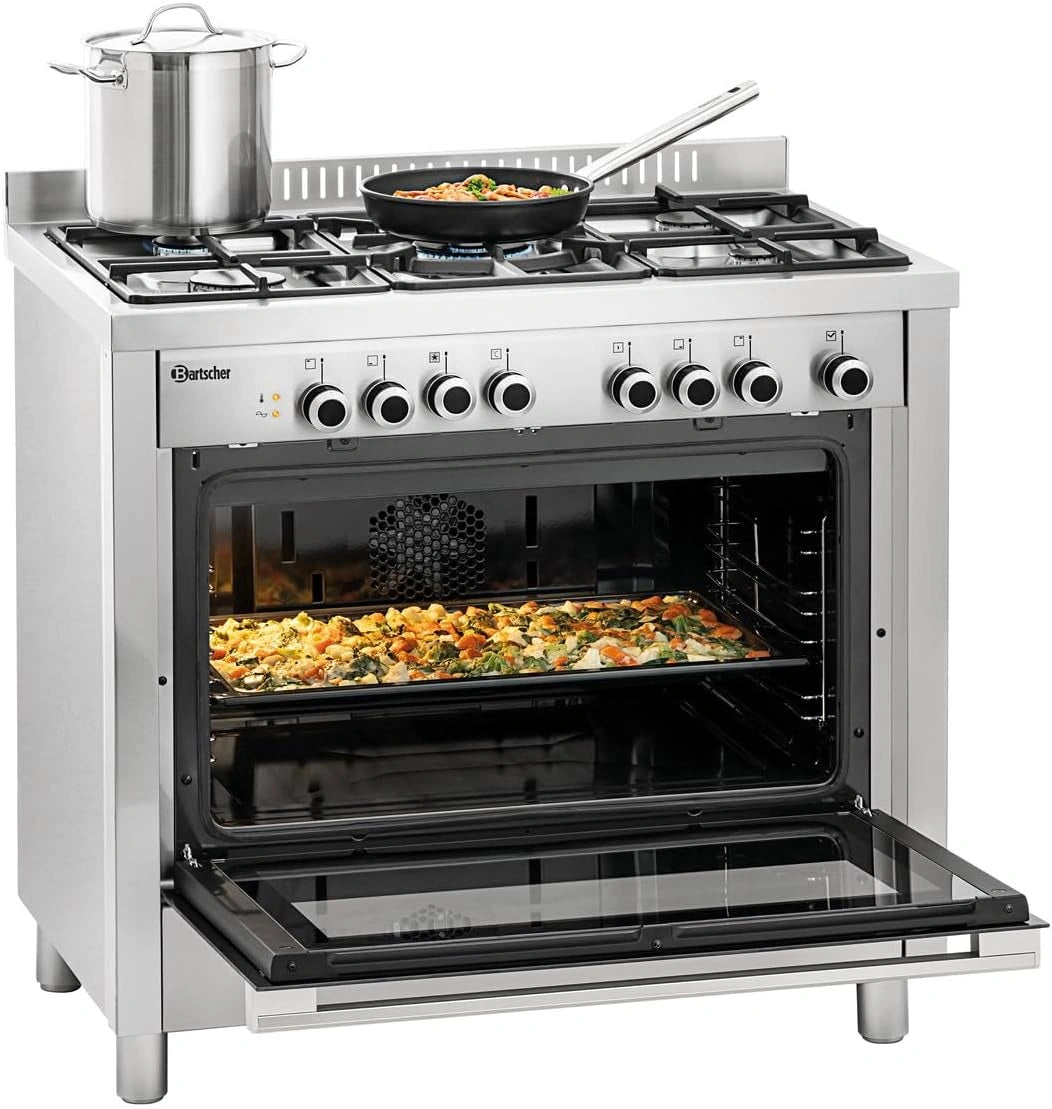 Cuisini¨¨re ¨¤ gaz BGH 600-521 avec Four ¨¦lectrique Multifonction Bartscher