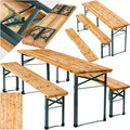 Ensemble de Table Pliable Ext¨¦rieure avec Bancs en Bois pour Jardin et Pique-Nique - Compact et Pratique