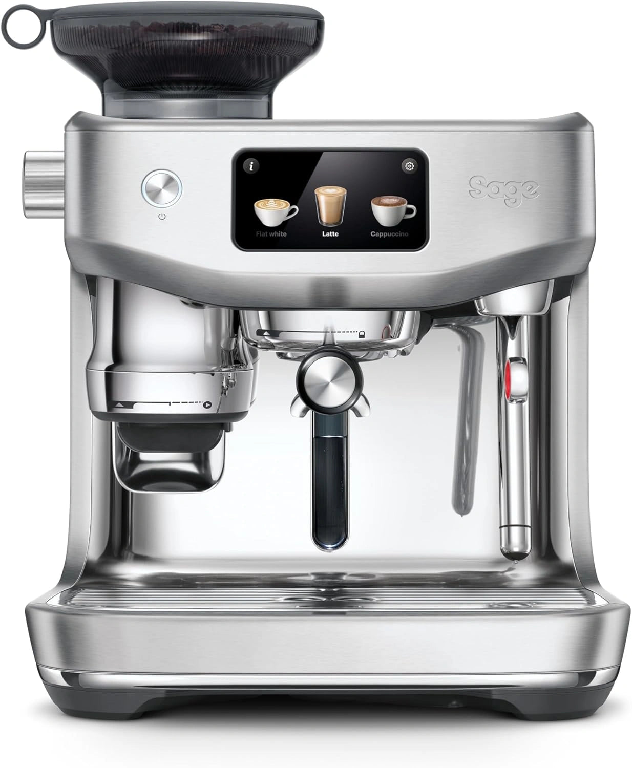Sage - Machine ¨¤ Expresso Oracle Jet avec Moulin Int¨¦gr¨¦ et Mousseur ¨¤ Lait - 1600W, 14 Programmes, Knock Box - Acier Inoxydable