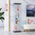 Armoire de Pr¨¦sentation en Verre Tremp¨¦ avec Serrure, 4 Niveaux, Transparente, pour Salon ou Bureau, 42.5x32.5x164cm