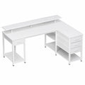 Bureau d'Angle Moderne avec Éclairage LED et Rangement